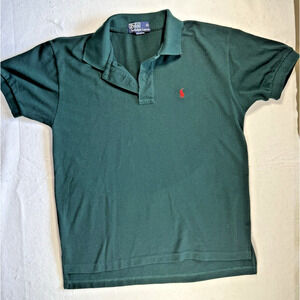 Polo Ralph Lauren mens polo med dark green Preppy golf casual weekend EUC